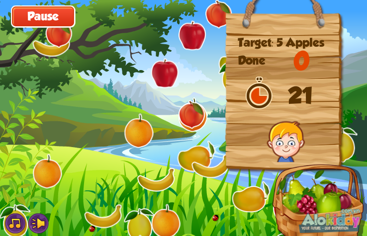 Trò chơi nhận diện trái cây bằng tiếng Anh cho bé